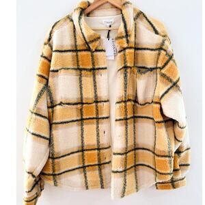 Sincerely Jules Plaid Jacket in Yellow and Cream